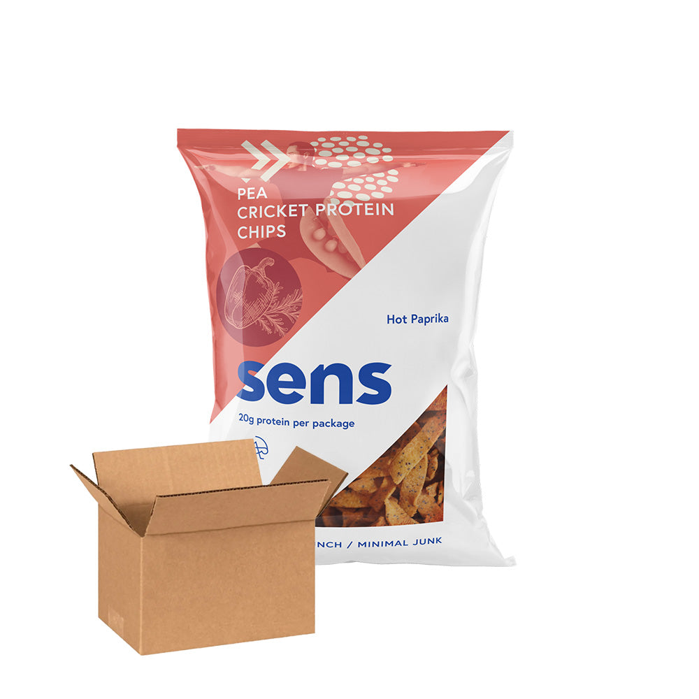 Protein chipsy s cvrččím proteinem - Pikantní paprika (80g) - box 12 kusů